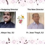 The Atmadarshan community gave a farewell to Fr. Alwyn Vaz, SJ and welcomed Fr. Jose Thayil, SJ as the new director of Atmadarshan. The community thanks Fr. Alwyn for his hard work and wishes Fr. Jose Thayil all the best.